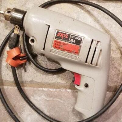 Lot #173: Vintage SKIL 3/8" Drill Corded #584 + Hand Drill