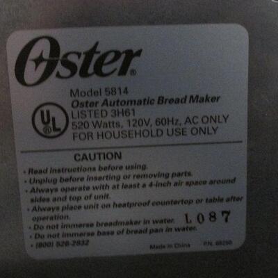 Lot 1- Oster Bread Maker