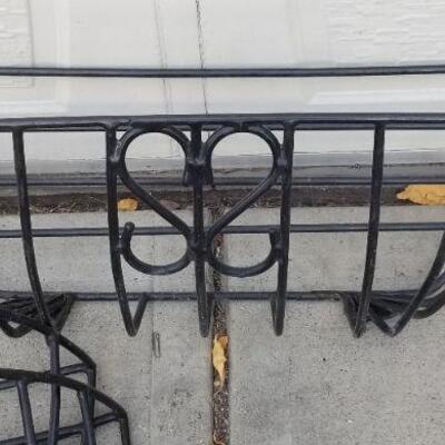 Lot #196: (3) Large Outdoor Metal Garden Baskets