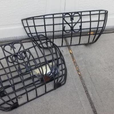 Lot #196: (3) Large Outdoor Metal Garden Baskets