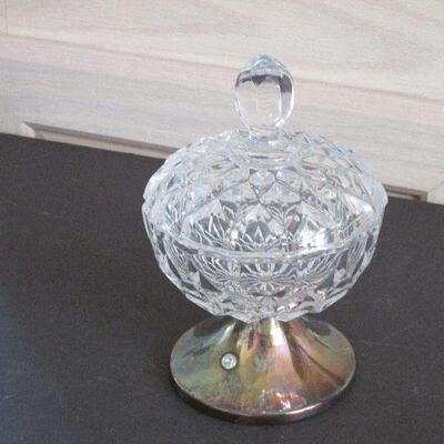 Lot 22- Wallace Crystal and Silver Candy Dish