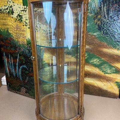 Lot # 8 -Vintage 16” Round Glass Curio Cabinet Glass Top | EstateSales.org