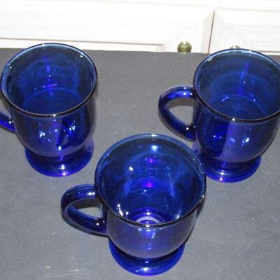 Lot 41- Arcoroc Cobalt Blue Mugs