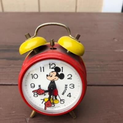 Lot 58: Walt Disneyâ€™s Mickey Mouse Wind-Up Alarm Clock, 1970â€™s, Made in Germany