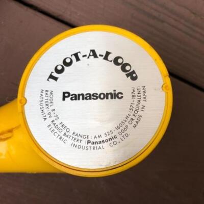Lot 59: Toot-A-Loop Panasonic AM/FM Transistor Radio, Yellow, 1970â€™s, Made in Japan