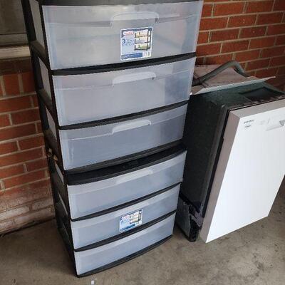 2 large 3 Drawer containers 