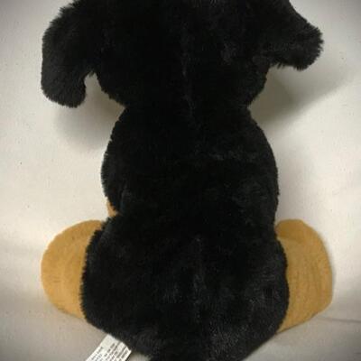 Very Soft & Cuddly Stuffed Animal. Black and Tan Stuffed Toy Dog.