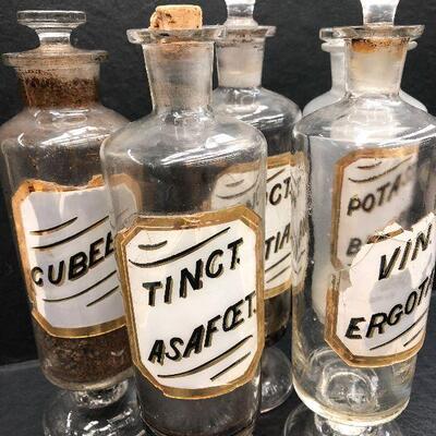 U73: Collection of Antique Warner Appothocary Jars