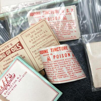 U98: Vintage Pharmaceutical labels