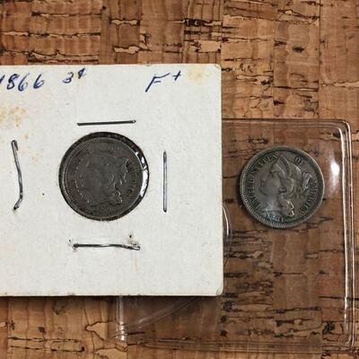 C10: 1866 & 1881 3-Cent Piece