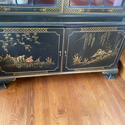 C - 579. Antique Chinese Chippendale China Cabinet