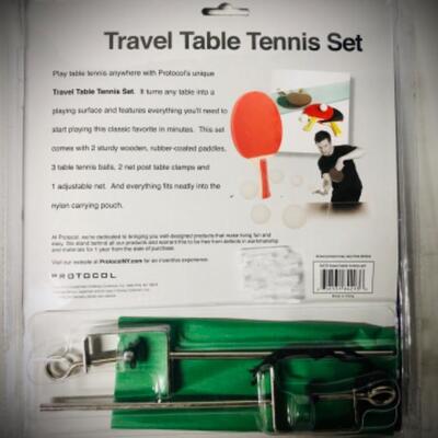 TRAVEL~TABLE TENNIS SET. Never used and all accessories are accounted for. 