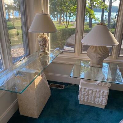F - 608 Glass Topped Console & End Table