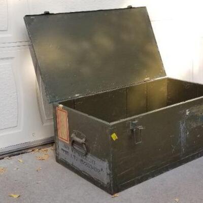 Lot 200: Large Vintage Military Storage Trunk