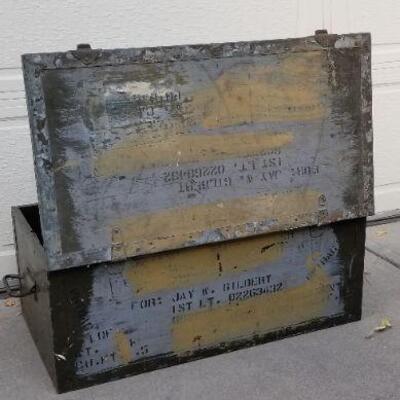 Lot 200: Large Vintage Military Storage Trunk