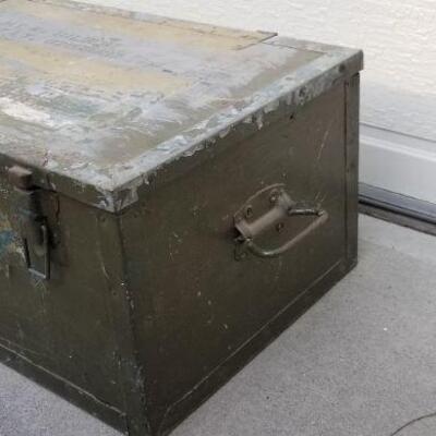 Lot 200: Large Vintage Military Storage Trunk