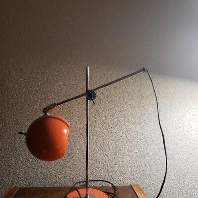 Lot 244: Mid Century Modern Orange Tabletop Lamp