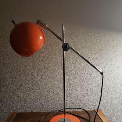 Lot 244: Mid Century Modern Orange Tabletop Lamp