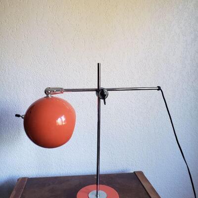 Lot 244: Mid Century Modern Orange Tabletop Lamp