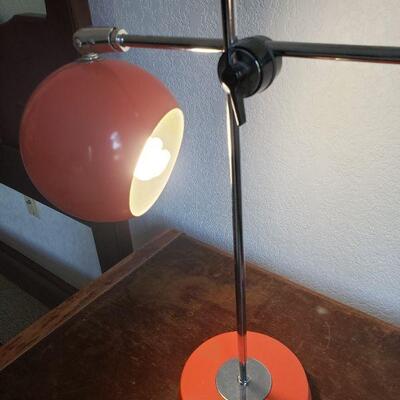 Lot 244: Mid Century Modern Orange Tabletop Lamp