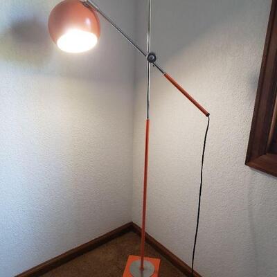 Lot 249: Mid Century Modern Orange Floor Lamp
