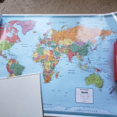 Lot 253: School Office Supplies, Map & White Board