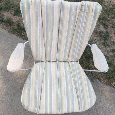 Lot 255: Mid Century Modern Homecrest White Metal Bouncer Swivel Chair #1
