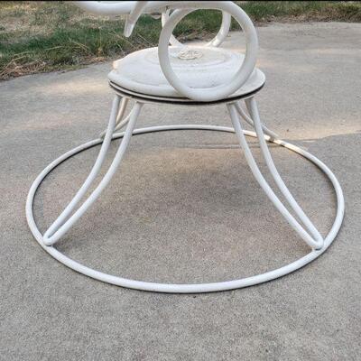Lot 256: Mid Century Modern Homecrest White Metal Bouncer Swivel Chair #2