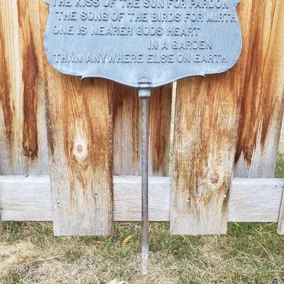 Lot 262: METAL Garden Plaque 