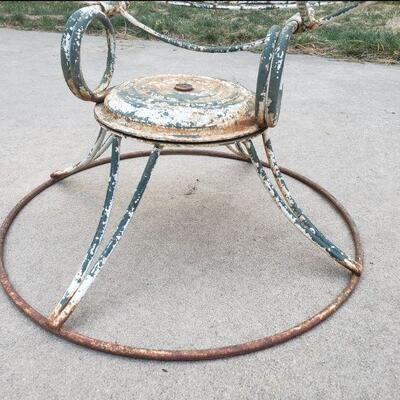 Lot 263: Mid Century Modern Homecrest Green Chippy Metal Bouncer Swivel Chair