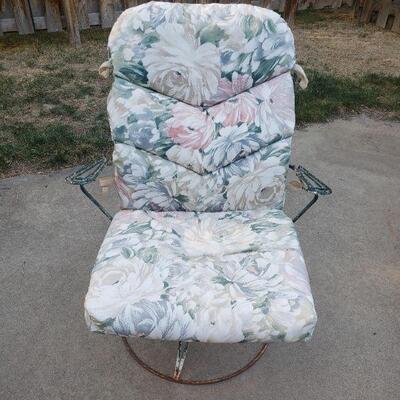 Lot 263: Mid Century Modern Homecrest Green Chippy Metal Bouncer Swivel Chair