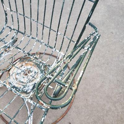 Lot 265: Mid Century Modern Homecrest Green Chippy Metal Bouncer Swivel Chair #2