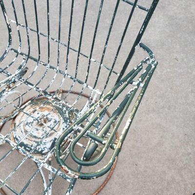Lot 265: Mid Century Modern Homecrest Green Chippy Metal Bouncer Swivel Chair #2