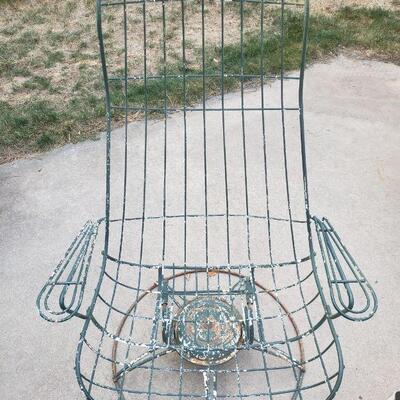 Lot 266: Mid Century Modern Homecrest Tall Back Metal Bouncer Swivel Chair