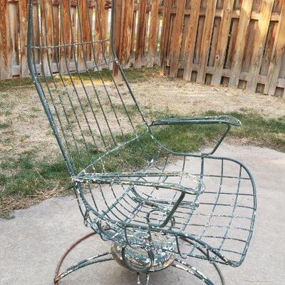 Lot 266: Mid Century Modern Homecrest Tall Back Metal Bouncer Swivel Chair