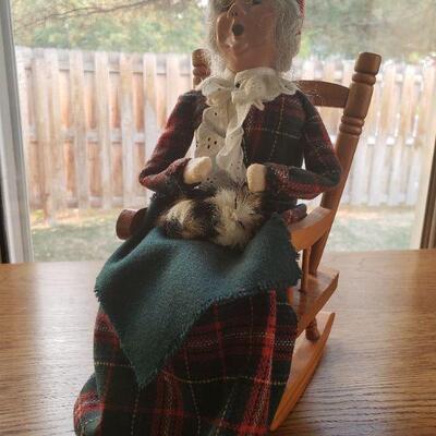 LOT 276: Byers Caroler Grandma in Rocker with Kitty