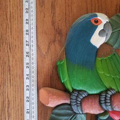 Lot 289: Wall Wood Parrot Art