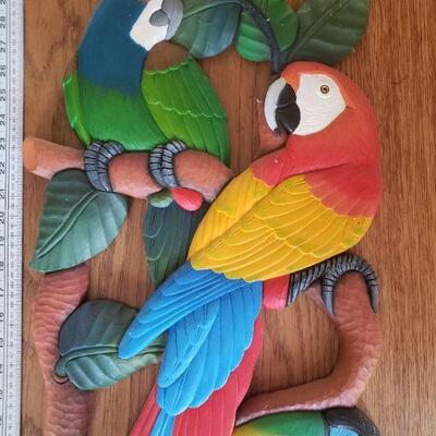 Lot 289: Wall Wood Parrot Art