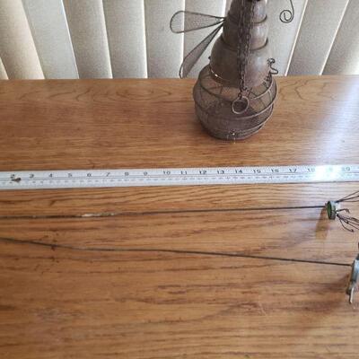 Lot 291: Hanging Bee Candleholder and 2 Glass Plant Stakes 
