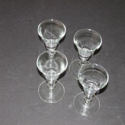 Lot 151- Clear Pressed Glass Wine Glasses