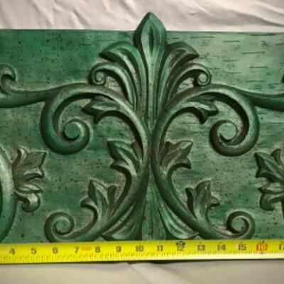 TWO ~ BEAUTIFUL ORNATE DAMASK STYLE CARVED WOOD CHRISTMAS WALL ART PIECES