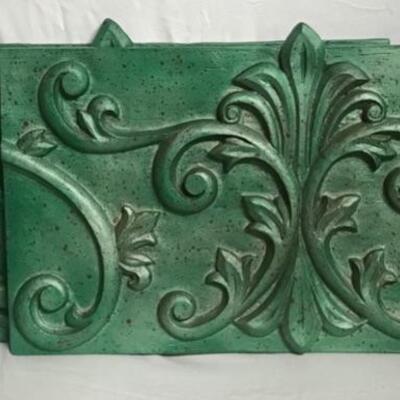 TWO ~ BEAUTIFUL ORNATE DAMASK STYLE CARVED WOOD CHRISTMAS WALL ART PIECES