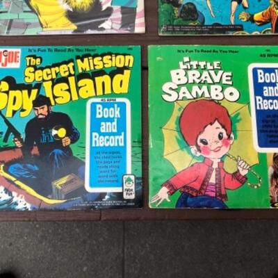Lot 498: 6 Book and Record Sets: 3 Star Trek 1975,1979; Planet of the Apes, 1974; Peter Pan Records: GI Joe Spy Island, 1973; Brave...