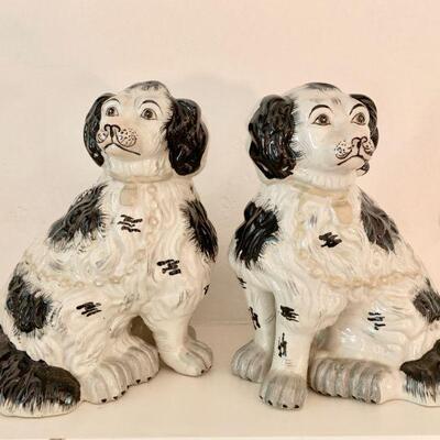 LOT 8 PAIR STAFFORDSHIRE DOGS