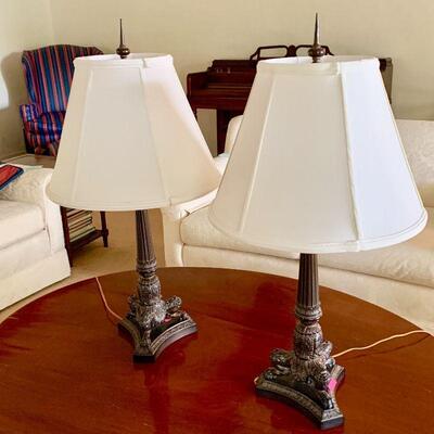 LOT 9 PAIR TABLE LAMPS