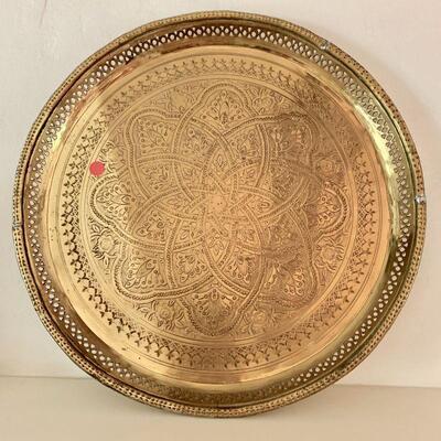 LOT 13 LARGE ROUND MOROCCAN TRAY