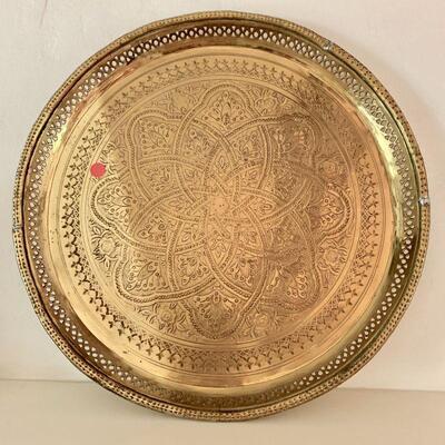 LOT 13 LARGE ROUND MOROCCAN TRAY