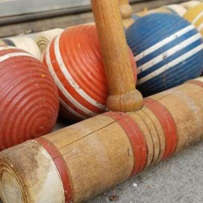 Lot #301: Vintage Croquet Set for (6) - No Wickets