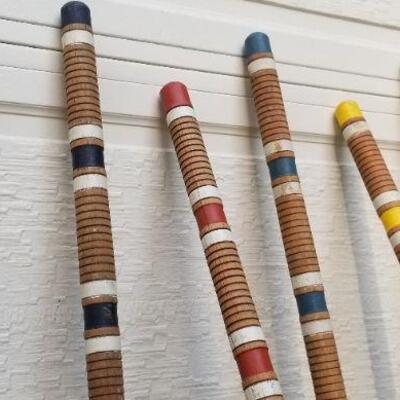Lot #301: Vintage Croquet Set for (6) - No Wickets