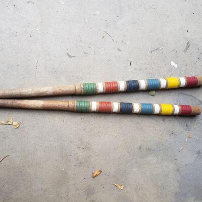 Lot #301: Vintage Croquet Set for (6) - No Wickets